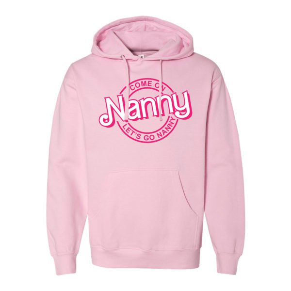 paink barbie themed hoodie "come on nanny"