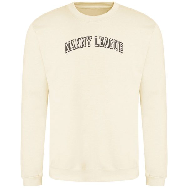 cream varsity crewneck sweatshirt